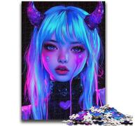 Adult Jigsaw Puzzles 1000 Pieces Demon Dragon Girl 1000 Pieces for Teenagers,with Matching Poster And Trivia Sheet for And Age 14 Years Up (50x75cm)