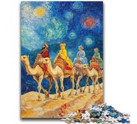 Adult Jigsaw Puzzles 1000 Pieces Desert Caravan with Camels Teenager Puzzles,Stress Reliever Difficult Challenge Secret Santa Gifts (26x38cm)