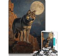 Adult Jigsaw Puzzles 1000 Pieces Desert Wolf Puzzles for Teenagers,Stress Reliever Staycation Kill Time Wishlist with Santa Claus 75x50cm