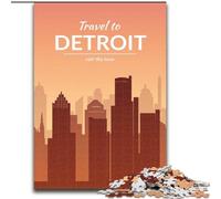Adult Jigsaw Puzzles 1000 Pieces Detroit, Help The Brain Exercise Addictive Toys to Cultivate Patience Perfect Decoration 50x75cm