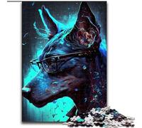 Adult Jigsaw Puzzles 1000 Pieces Doberman Pinscher Dog Made of Wood, Fun Activity for at Home 50x75cm Engaging Family Game Night Activity