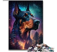 Adult Jigsaw Puzzles 1000 Pieces Doberman Pinscher Made of Wood, Fun Activity for at Home 50x75cm Engaging Family Game Night Activity