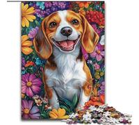 Adult Jigsaw Puzzles 1000 Pieces Dog And Flowers, Family Entertainment Toys Is Ideal As Gifts for The Whole Family for 14+ (Size 26x38cm)