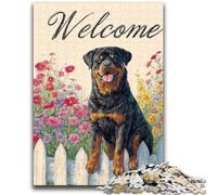 Adult Jigsaw Puzzles 1000 Pieces Dog in The Garden Stress Reliever Staycation Kill Time Perfect Decoration for Age 14+ 38x26cm