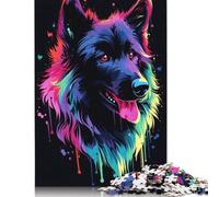 Adult Jigsaw Puzzles 1000 Pieces Dog Neon Animal Friend Pet Wooden Puzzle Adult Jigsaw Puzzle Jigsaw Puzzles for Adults Teenagers 1000pcs (75x50cm)