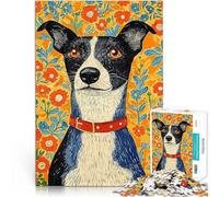 Adult Jigsaw Puzzles 1000 Pieces Dog Portrait with Flowers Lernspiele Heimdekoration Heimdekoration Spielzeug50x70cm