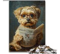 Adult Jigsaw Puzzles 1000 Pieces Dog Reading Newspaper, Family Entertainment Toys Is Ideal As Gifts for The Whole Family for 14+ (Size 26x38cm)