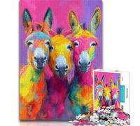 Adult Jigsaw Puzzles 1000 Pieces Donkey Oil Painting Adult Puzzles,family Fun Games Is Ideal As A Gift for The Whole Family (size 75x50cm)