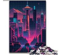 Adult Jigsaw Puzzles 1000 Pieces Downtown Seattle Jigsaw Puzzles for Adults size 26x38cm for Home Decor, Ideal Christmas & New Year Gift for Teenagers