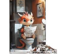 Adult Jigsaw Puzzles 1000 Pieces Dragon Reading on Toilet Puzzles for Teenagers Gifts Home Educational Games DIY Toys 1000pcs (75x50cm)