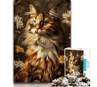 Adult Jigsaw Puzzles 1000 Pieces Dreamy Maine Coon Puzzles for Teenagers,Stress Reliever Staycation Kill Time Wishlist with Santa Claus 26x38cm