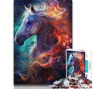 Adult Jigsaw Puzzles 1000 Pieces Dreamy Purple Horse Puzzles for Teenagers,Stress Reliever Staycation Kill Time Wishlist with Santa Claus 26x38cm