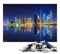 Adult Jigsaw Puzzles 1000 Pieces Dubai City Travel Emirates Wooden Puzzles for Adults Puzzles Brain Teaser Puzzle 1000pcs (75x50cm)