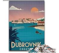 Adult Jigsaw Puzzles 1000 Pieces Dubrovnik, Help The Brain Exercise Addictive Toys to Cultivate Patience Perfect Decoration 26x38cm