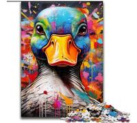 Adult Jigsaw Puzzles 1000 Pieces Duck Graffiti Wooden Jigsaw Puzzles for Birthdays, Holidays, And Home Decor size : 50x75cm