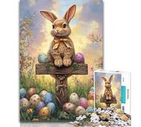 Adult Jigsaw Puzzles 1000 Pieces Easter Bunny Puzzles for Teenagers,Stress Reliever Difficult Challenge Unique Home Decor And Gifts 50x75cm