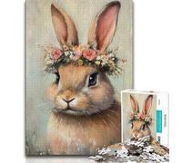 Adult Jigsaw Puzzles 1000 Pieces Easter Bunny Teenager Jigsaw,Stress Reliever Staycation Kill Time Home Decoration Toys 26x38cm
