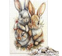 Adult Jigsaw Puzzles 1000 Pieces Easter Cute Bunny Wood Jigsaw Puzzles for Adults Educational Game Challenge Toy 1000pcs (75x50cm)
