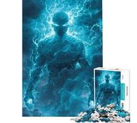 Adult Jigsaw Puzzles 1000 Pieces Electric Humanoid Figure in Stormy Clouds Difficult And Challenge Presents for Women Toy Wall Decor for Age 14+ Game (50X75CM)