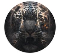 Adult Jigsaw Puzzles 1000 Pieces Electric Storm Tiger Round Jigsaw Puzzle 1000 Pieces Family Game Night, Home Decor & Brain Training Gift (67.5x67.5cm)