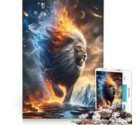 Adult Jigsaw Puzzles 1000 Pieces Elemental Fury Lions, Hands-on Game, Home Art Decor, Unique Birthday And Xmas Gifts 38x26cm