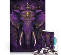 Adult Jigsaw Puzzles 1000 Pieces elephant king art Made of cardboard，Suitable for ages 14 and up Quiz game Artwork Gift 。size：26x38cm/10.24x14.96inch