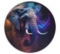 Adult Jigsaw Puzzles 1000 Pieces Elephant Nebula Round Jigsaw Puzzle 1000 Pieces Family Game Night, Home Decor & Brain Training Gift 67.5x67.5cm