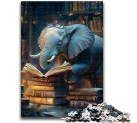 Adult Jigsaw Puzzles 1000 Pieces Elephant Reading A Book Adult Jigsaw,Educational Games Home Decoration Unique Home Decor And Gifts (26x38cm)