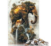 Adult Jigsaw Puzzles 1000 Pieces Elephants Sacred Domain Puzzle for Adults And Teenager Jigsaw Puzzles for Adults Educational Game Challenge Toy 1000pcs (75x50cm)