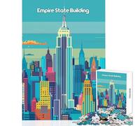 Adult Jigsaw Puzzles 1000 Pieces Empire State Building Adult Jigsaw Puzzles Enhance Memory Challenging To Complete Brainteaser Family Games (50x75cm)
