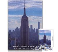 Adult Jigsaw Puzzles 1000 Pieces Empire State Building Family Fun & Game Night Stress Reliever Secret Santa Gifts Size 38x52cm