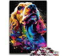 Adult Jigsaw Puzzles 1000 Pieces English Cocker Spaniel Dog Art Stress Reliever Staycation Kill Time Perfect Decoration for Age 14+ 50x75cm