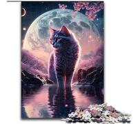 Adult Jigsaw Puzzles 1000 Pieces Fairytale Moonlight Cat Jigsaw for Teenager & Families, Perfect DIY Decor & Brain-Teasing Challenge (size : 26x38cm)