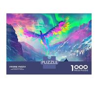 Adult Jigsaw Puzzles 1000 Pieces Fantasy Artwork Phoenix Rising Over Mountains Puzzles for Adults Anti-Stress Toys Precision Cutting Educational Challenge 70x50cm/1000pcs