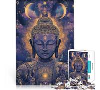 Adult Jigsaw Puzzles 1000 Pieces Fantasy Buddha Statue Made of wood,Suitable for people aged 14 and above educational learning great size:50x75cm/14.96x20.47inch