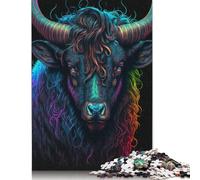 Adult Jigsaw Puzzles 1000 Pieces Fantasy Bull Wooden Puzzles for Adults Sustainable Puzzle Games 1000pcs (75x50cm)