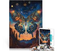 Adult Jigsaw Puzzles 1000 Pieces Fantasy butterfly totem Made of wood for and from 14 years and over Educational games Secret Santa Gifts。size：50x75cm/19.68x29.52inch