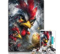 Adult Jigsaw Puzzles 1000 Pieces Fantasy Cock 1000 Pieces for Teenagers,with Matching Poster And Trivia Sheet for And Age 14 Years Up 38x26cm