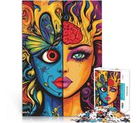 Adult Jigsaw Puzzles 1000 Pieces Fantasy colorful woman Made of cardboard,for age 14+ Analysis and logic Secret Santa Gifts。size:26x38cm/10.24x14.96inch