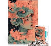 Adult Jigsaw Puzzles 1000 Pieces Fantasy dragon Mask Woman Stress Relief Every Piece is Unique - Challenging Family Fun Game 50x70cm