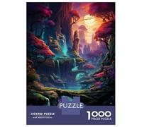 Adult Jigsaw Puzzles 1000 Pieces Fantasy Forest Waterfall-2 Jigsaws for Adults Brain Teaser Game A Work of Art Educational Challenge 70x50cm/1000pcs