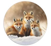 Adult Jigsaw Puzzles 1000 Pieces Fantasy Fox 1000 Piece Round Puzzle Interactive Family Game, Suitable for Ages 14+ 67.5x67.5cm