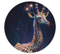 Adult Jigsaw Puzzles 1000 Pieces Fantasy Giraffe 1000Pc Adults Round Jigsaw Puzzle Family Fun Activity, Brain Challenge, for Teenager (Size 67.5x67.5cm)