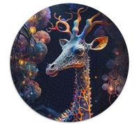 Adult Jigsaw Puzzles 1000 Pieces Fantasy Giraffe Round Jigsaw Puzzles 1000 Pieces for Adults DIY Home Decor Gift, Brain Teaser Game 1000pcs (67.5x67.5cm)