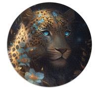 Adult Jigsaw Puzzles 1000 Pieces Fantasy Leopard 1000 Piece Round Jigsaw Ideal DIY Decor & Brain Teaser Gift 67.5x67.5cm