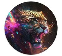 Adult Jigsaw Puzzles 1000 Pieces Fantasy Leopard Round Cardboard Puzzles for Mother'S Day,Birthdays,Christmas 67.5x67.5 cm