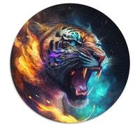 Adult Jigsaw Puzzles 1000 Pieces Fantasy Leopard Round Puzzles Family Activity Game for Teenager, DIY Home Decor Brain Teaser Gift 1000pcs (67.5x67.5cm)