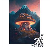 Adult Jigsaw Puzzles 1000 Pieces Fantasy Mushroom Paper Puzzles for Adults Sustainable Puzzle Games 1000pcs (38x26cm)