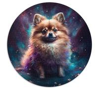 Adult Jigsaw Puzzles 1000 Pieces Fantasy Pomeranian Round Puzzles Family Activity Game for Teenager, DIY Home Decor Brain Teaser Gift 1000pcs (67.5x67.5cm)
