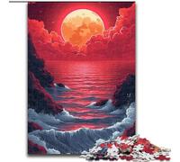 Adult Jigsaw Puzzles 1000 Pieces Fantasy Sunset on The Sea Made of Wood, Interactive Family Game, Suitable for Ages 14+ 50x75cm An for Christmas Or Birthdays